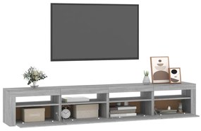 Móvel de TV com luzes LED 240x35x40 cm sonoma cinza