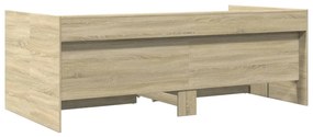 Sofá-cama com gavetas sem colchão 100x200 cm carvalho sonoma