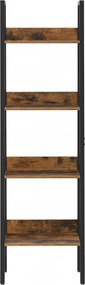 Estante com 4 níveis 29,9 x 33,8 x 141 cm castanho e preta