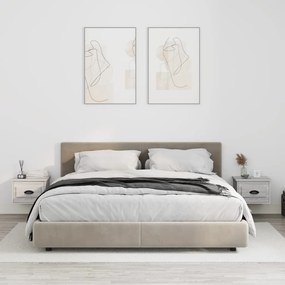 vidaXL Mesas de cabeceira de parede 2 pcs 41,5x36x28cm cinzento sonoma