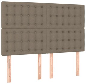 Cama sem colchão 140x200 cm tecido castanho-acinzentado