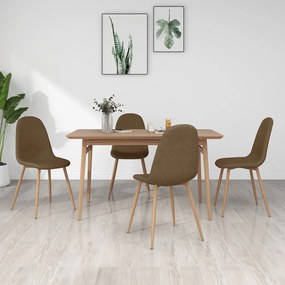 vidaXL Cadeiras de jantar 4 pcs tecido castanho