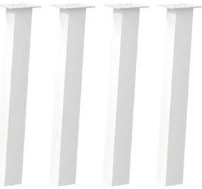 Pés de mesa de console 4 peças, branco, 72 cm, aço