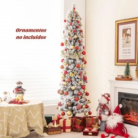 Árvore de Natal de 180 cm com lápis de neve e 150 luzes brancas quentes 373 pontas de ramos Agulhas de pinheiro Branco e verde