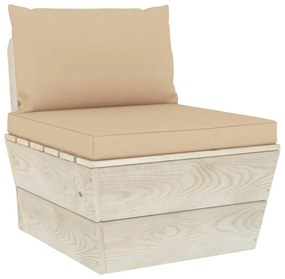 6 pcs conjunto lounge de paletes + almofadões madeira de abeto