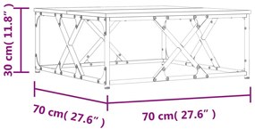 Mesa de centro 70x70x30 cm derivados de madeira carvalho fumado