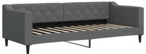 Sofá-cama com colchão 80x200 cm tecido cinzento-escuro