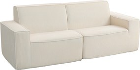 Canapé 3 places en velours côtelé 230 cm, canapé moderne, pas de montage nécessaire, beige FR