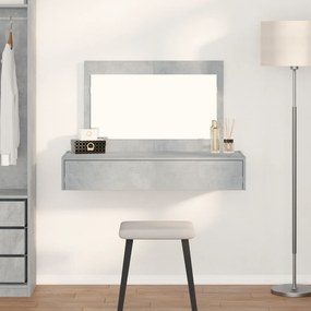vidaXL Mesa de Toucador Suspensa Cinza Concreto 100x40x70 cm