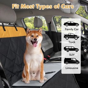Cobertura de assento de automóvel para cães pequenos e médios com cinto de segurança de malha e almofada de assento de camião 64 x 43 x 55 cm Preto