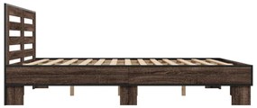 Estrutura de cama 200x200cm derivados madeira/metal