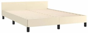 Estrutura cama c/ cabeceira sem colchão 140x190 cm creme