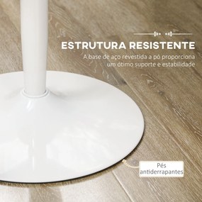 Mesa de Cozinha Redonda Mesa de Jantar Moderna para 2 Pessoas com Base