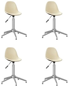 vidaXL Cadeiras de jantar giratórias 4 pcs tecido cor creme