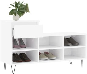 Sapateira 102x36x60 cm derivados de madeira branco brilhante