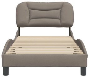Estrutura cama sem colchão 90x200 cm tecido cinza-acastanhado