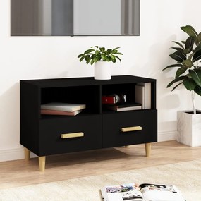 vidaXL Móvel p/ TV 80x36x50 cm derivados de madeira preto