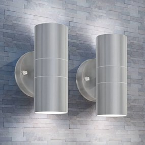 vidaXL Candeeiros LED parede iluminação sup/inf exterior 2 pcs