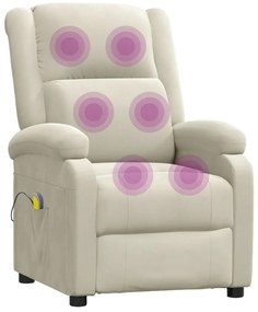Poltrona de massagens veludo creme
