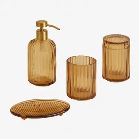 Conjunto De Banho Em Vidro Gariel Âmbar Amarelo - Sklum