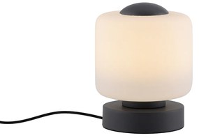 Candeeiro de mesa cinzento escuro com LED regulável em 3 níveis com toque - Mirko Moderno
