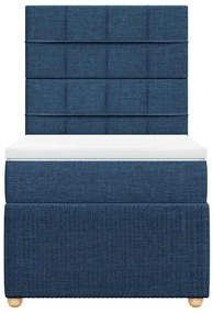 Cama com molas/colchão 100x200 cm tecido azul