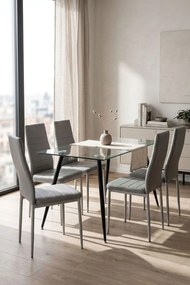 Pack 4 Cadeiras Lauter Couro Sintético - Cinza claro