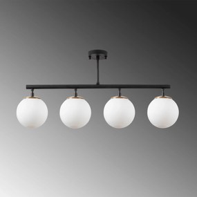 Candeeiro de Teto Fazli – Preto, Dourado e Creme – 70 x 15 x 35 cm