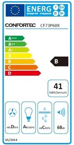 Exaustor Confortec CF73P60X (Chaminé | 400m3h | 60cm)