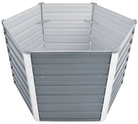 Canteiro elevado jardim aço galvanizado 129x129x77 cm cinzento