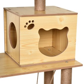 PawHut Arranhador para Gatos Altura 130 cm Torre para Gatos com Poste