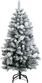 Árvore Natal artificial articulada 150 luzes LED e bolas 120 cm