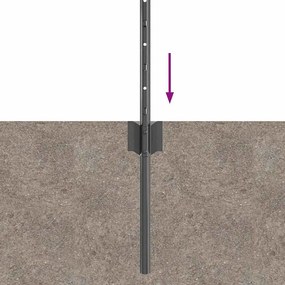 Postes de Cerca Prateados 44 pcs Cinzeto 100 x 0.6 m