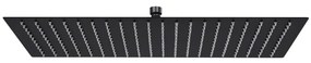 vidaXL Cabeça de chuveiro retangular 50x30 cm aço inoxidável preto