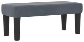 Cama Box Spring com Colchão &amp; Banco Cinza Escuro 100x200 cm Veludo