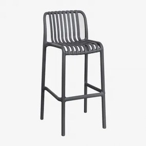 Pack De 2 Bancos Altos Empilháveis Em Polipropileno Wendell Cinza Grafito & ↑75 Cm - Sklum