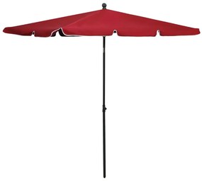 vidaXL Guarda-sol de jardim com mastro 210x140 cm bordô