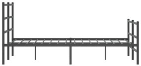 Estrutura de cama com cabeceira e pés 120x190 cm metal preto