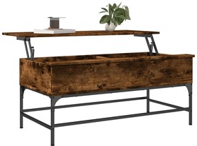 Mesa de centro 100x50x45cm deriv. madeira/metal carvalho fumado