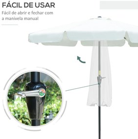 Chapéu de Sol de Jardim Ø266x250 cm Proteção UV50+ Chapéu de Sol de Alumínio Inclinável com Teto de Ventilação Manivela para Terraço Varanda Exterior