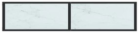 Mesa consola mármore branco 160x35x75,5 cm vidro temperado