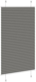 Antracite Plissada Cega 75x150 cm Largura Tecido 74,4 cm