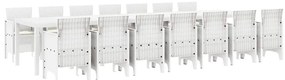 Conjunto de Jantar de Jardim 15 pcs Branco Grande