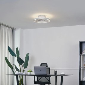 Ventilador de teto branco 50cm incl. LED regulável com controle remoto - Maddy