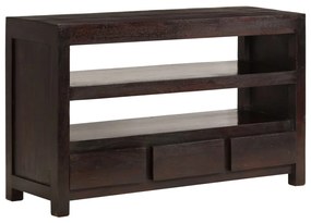 Móvel TV madeira de acácia maciça 90x30x55 cm castanho escuro