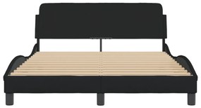 Estrutura de cama sem colchão 120x200 cm tecido preto