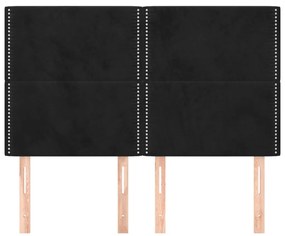 Cabeceira de cama 4 pcs veludo 72x5x78/88 cm preto