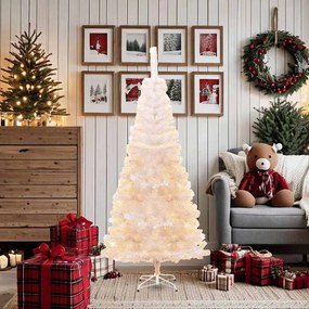 Árvore Natal artificial + pontas iridescentes 180 cm PVC branco