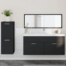 vidaXL 3 pcs conjunto móveis casa de banho derivados de madeira preto