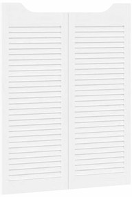 Portas de batente design de persiana 2-Par 100x80 cm branco